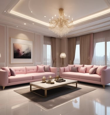 An elegant living room featuring modern furniture and premium finishes.