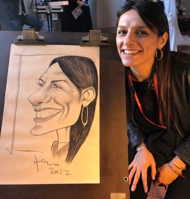 Caricatura a carboncino di Veronica Sgaragli 