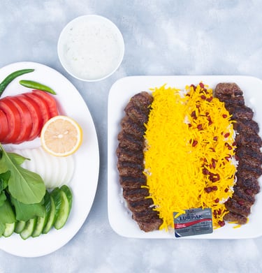 a plate of food with a fork and a fork