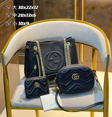 a chair with a bag and a purse