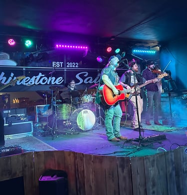 Teague Brothers Band on stage at Rhinestone Saloon