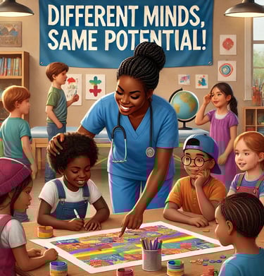 a woman in a blue scrub suit and a nurse in a blue scrub suit