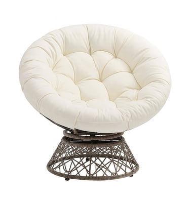 cream circle cushion chair 
