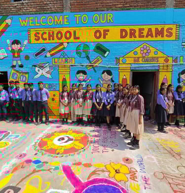 Rangoli making by VBSS students on Diwali.