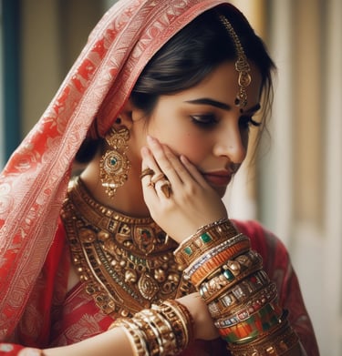 Hands adorned with multiple bracelets showcasing diverse textures and styles.