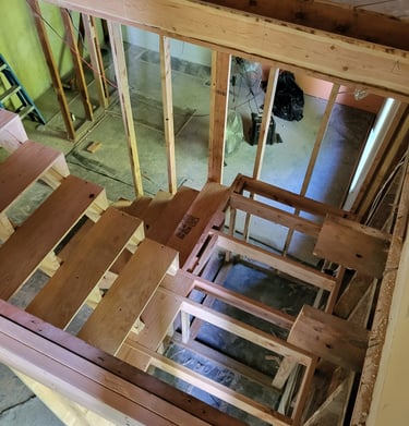 new staircase in center of home
