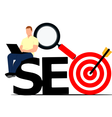 SEO image one person with laptop