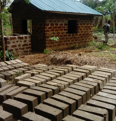 Les briques en argile de la Ferme Aménopé Togo Permaculture