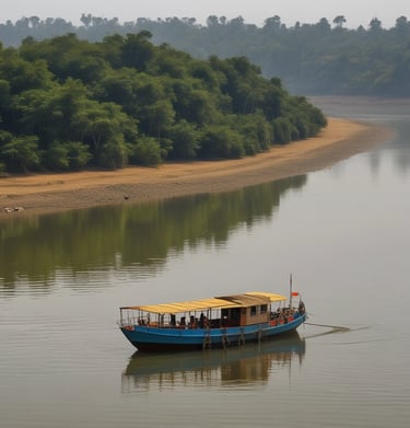 A yacht sailing near Saint Martin Island with crystal-clear waters.