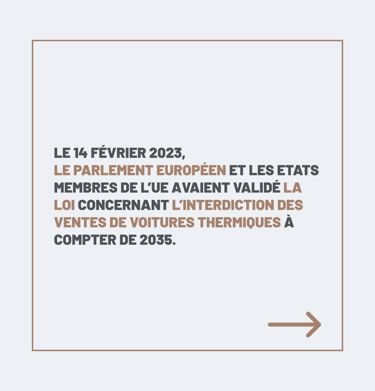 Interdiction des ventes de voitures thermiques en 2035 en europe