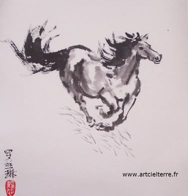 cheval sumi-e