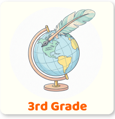 Third grade social studies and geography curriculum for online Islamic academy