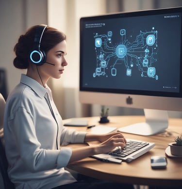 A laptop screen displaying the OpenAI logo and text. The laptop keyboard is visible below, with keys illuminated in a dimly lit environment.