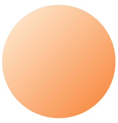 a large orange circle with a white background