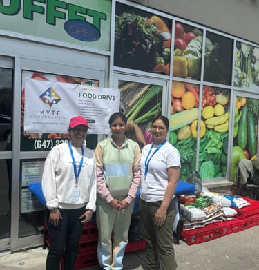 Volunteers at local food drive