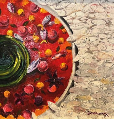 Desde el Mar rojo de una mesa plata