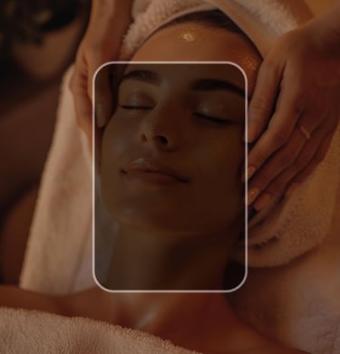 a woman getting a facial massage at a spa at serenis beauté