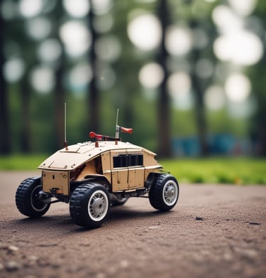 An instructor guiding children in a robotics workshop.