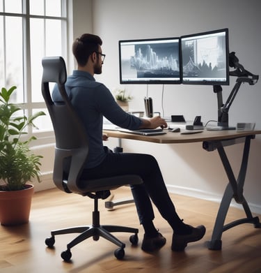 Cozy corner workspace with plants and personalized décor elements.