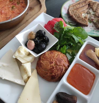 a plate of food with a variety of different foods