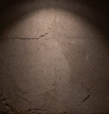 Vertical shot of a textured surface resembling aged stone in Earthy taupe, illuminated by a sliver of light, moody Argentine aesthetic.