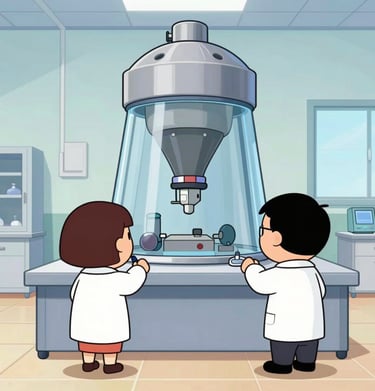 Industrial machinery assembling a large, angular metallic frame inside a sterile hangar.