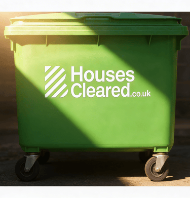 Commercial Houses Cleared waste disposal bin.
