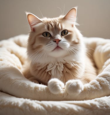 A curious cat batting at a feather wand toy, eyes wide with excitement.