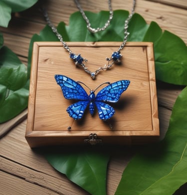An artistic shot of layered necklaces with contrasting bright colors and unique shapes.
