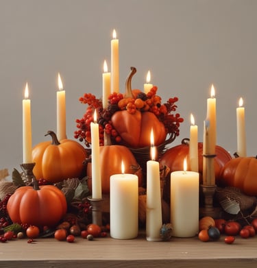 A collection of customized jar candles with different wax colors and minimalist labels arranged neatly on a shelf.