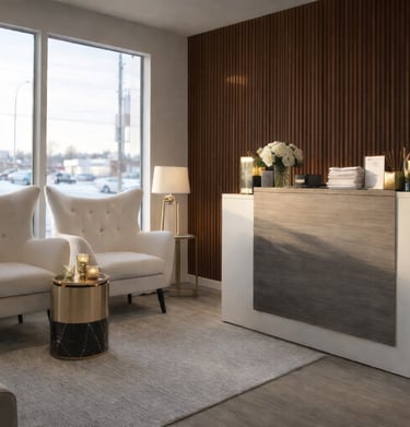 Spa reception area at Aveira Spa Calgary