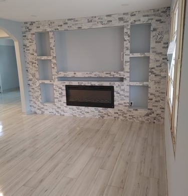 Custom fireplace design tailored to your style, combining warmth, elegance, and modern finishes