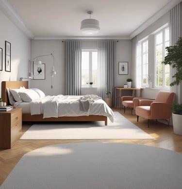A sparkling clean kitchen countertop with gleaming appliances.