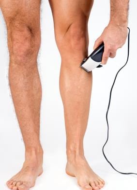 Depilação masculina de pernas