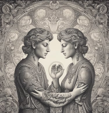 A serene landscape featuring a spiritual retreat with vibrant flowers.