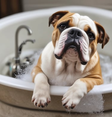A playful moment of Bo chasing a favorite squeaky toy across the living room.