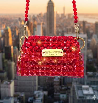 MGG New York luxury Mini Sirius handbag with coral red finish