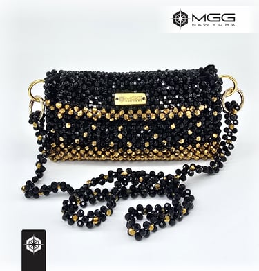 MGG New York handmade Polaris handbag black with gold finish