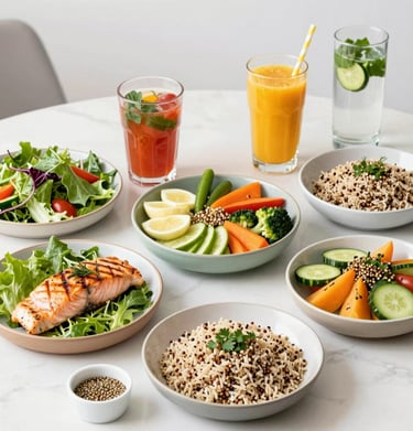 Workers enjoying their freshly delivered meals in a bright, comfortable office setting.