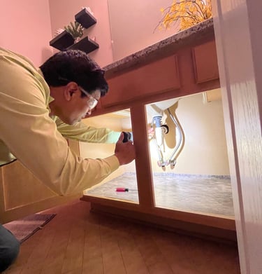 Vanity plumbing inspection
