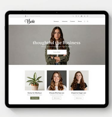 A portfolio layout featuring bold headings and a monochrome color scheme.