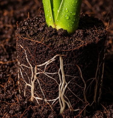 Cocopeat menyedia rongga yang baik untuk akar yang sihat