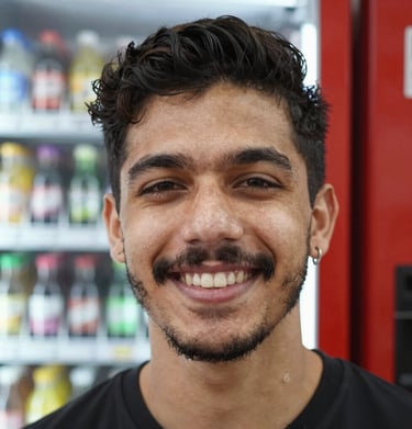 man standing near balcony