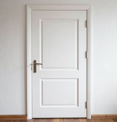 Close-up of a window frame and curtains with condition details noted.