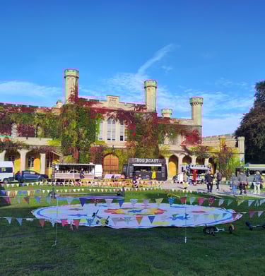 Pop up circus workshop area, Earthbound Misfits Lincoln castle