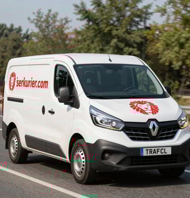 Close-up of a digital map on a smartphone showing a route calculation between two Austrian addresses.