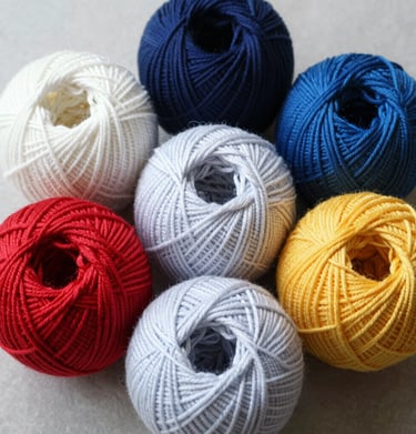 Artisan hands gently holding a skein of warm & glow yarn, showcasing its smooth texture.