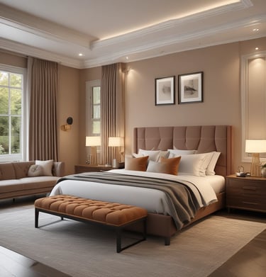 A minimalist living room corner featuring cream walls, light blue accents, and a delicate vase of fresh flowers.