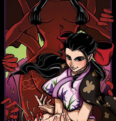 "Nico Robin's Card". Fan art du personnage de Robin (une de mes préférées ^_^) dans l'univers One Piece. Arc de Wano.