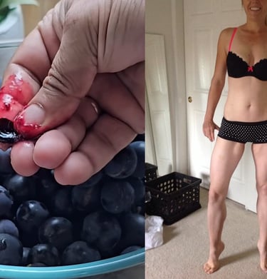 a woman in a bikini top and a woman in underwear